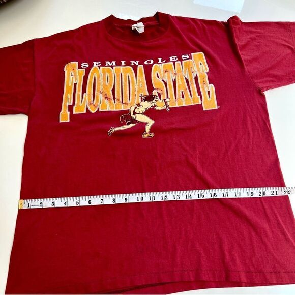 Vintage 1990s Florida State Seminoles Single Sitch Retro T-Shirt - Picture 5 of 10